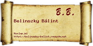Belinszky Bálint névjegykártya