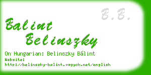 balint belinszky business card
